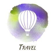 Air Balloon Travel Vector Watercolor Concept