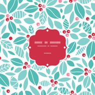 Vector christmas holly berries frame seamless pattern background N2
