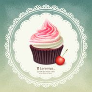 Vintage background with cupcake N5