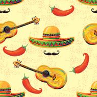 Mexican seamless music pattern N3