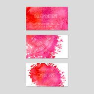 Set of business cards with watercolor background N12