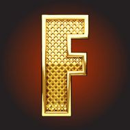 vector golden letter f N7