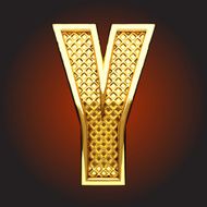 vector golden letter y N7