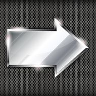 Arrow sign on a metal background N3