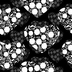 Seamless floral pattern with hearts N6