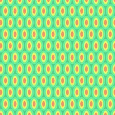 Bright Circles Abstract Pattern on Green