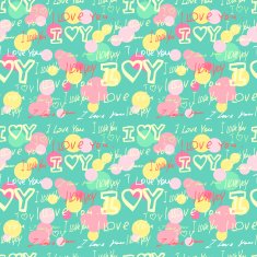 words "i love you" on blue background N2