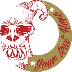 skull head with text template