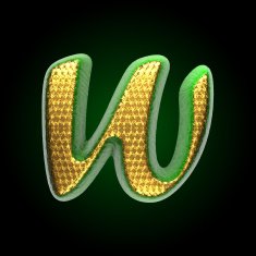 vector golden and green letter w N3