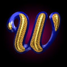 vector golden and blue letter w N2