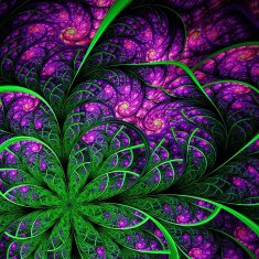 Beautiful fractal flower in green and vinous Computer generated