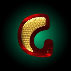 vector velvet letter with gold N36