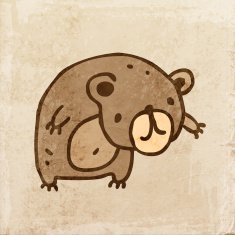 Bear on Grunge Background N2