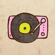 Record Player on Grunge Background N2