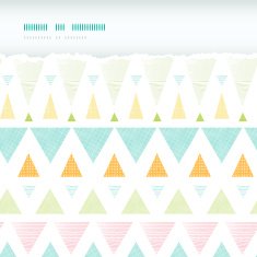 Abstract ikat triangles stripes horizontal torn seamless pattern background