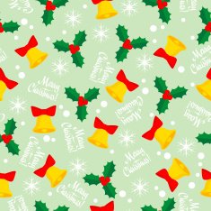 Christmas Pattern - Bells & Holly