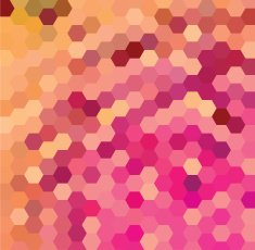 Purple and orange hexagonal pattern