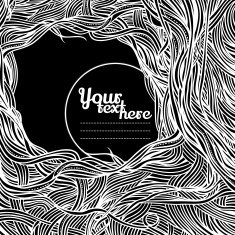Abstract background in retro style with fantastic roots of trees N3