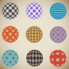 Plain retro color patterned sphere N2