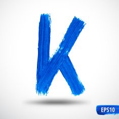 Watercolor Alphabet Letter K Grunge background