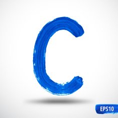 Watercolor Alphabet Letter C Grunge background