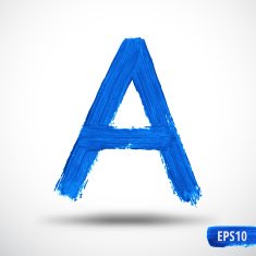 Watercolor Alphabet Letter A Grunge background