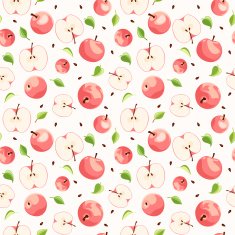 Seamless background with pink apples Vector illustration N2