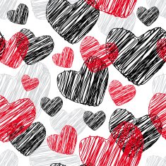 Funny seamless pattern with hearts Vector N2