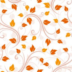 Seamless beige pattern with autumn leaves Vector illustration