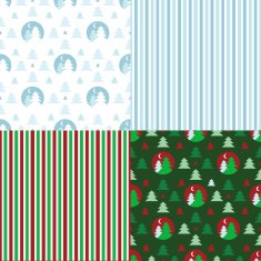 Set of decorative christmas patterns
