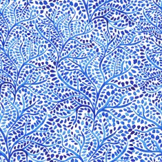 Watercolor seamless pattern on leaves theme N2
