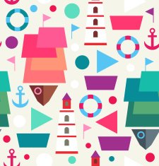 Marine seamless bright pattern
