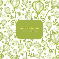 Underwater abstract plants frame seamless pattern background