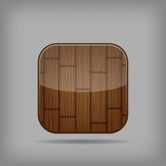 Vector glossy wooden app button