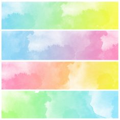 Set of Colorful water color painting background N485
