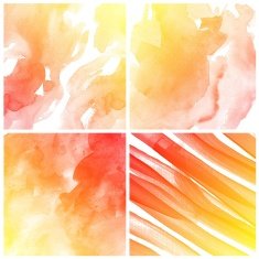 Set of Colorful water color painting background N491