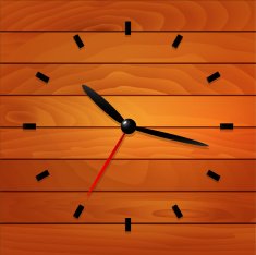 Clock on wooden wall