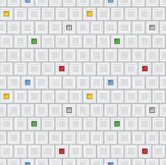 White tiled seamless texture with mulicolour button