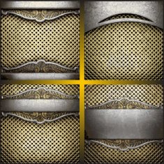 Vector gold and silver background set N21