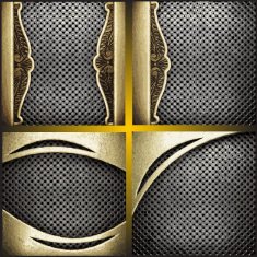 Vector gold and silver background set N22