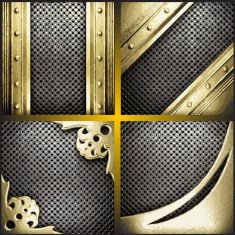 Vector gold and silver background set N23