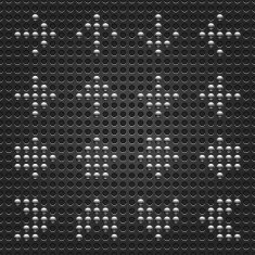 Arrow sign metal chrome circle dot shape black perforation texture
