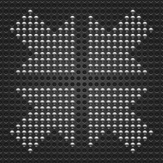 Arrow dot sign metal chrome circle shape black perforation texture