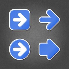 Cobalt arrow sticker direction label sign internet icon noise texture