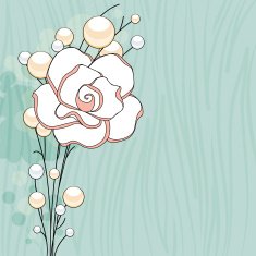 Rose with pearls background