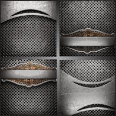 Vector metal background set N121