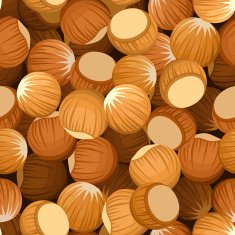 Seamless background with hazelnuts Vector illustration N2