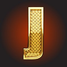 vector golden letter j N7