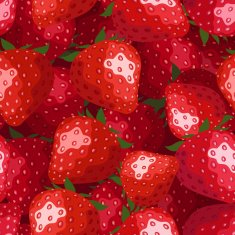 Seamless background with strawberries Vector illustration
