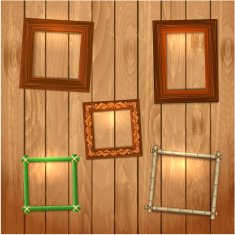 Vintage frame on wooden texture N3